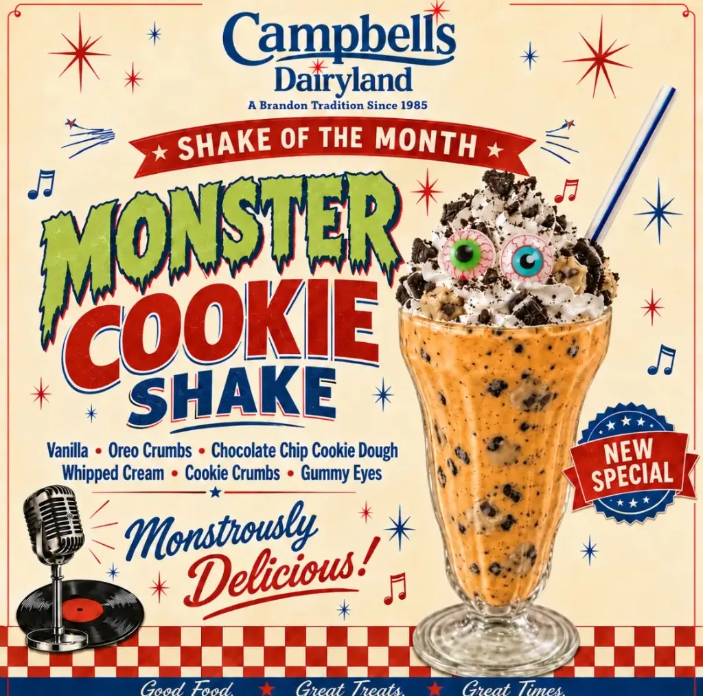 Campbell's Dairyland Monster Cookie Shake poster